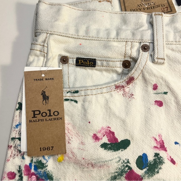NWT Polo Ralph Lauren Avery Paint Splatter Boyfriend Jeans 27 - Picture 10 of 12